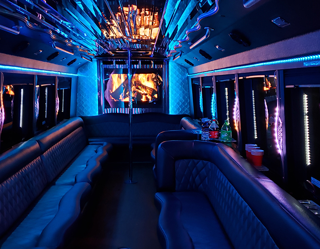 limo with disco floor