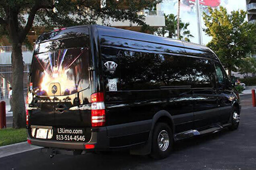 Luxurious Mercedes limo bus