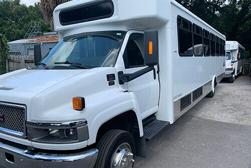 Spacious 38 passenger limo bus